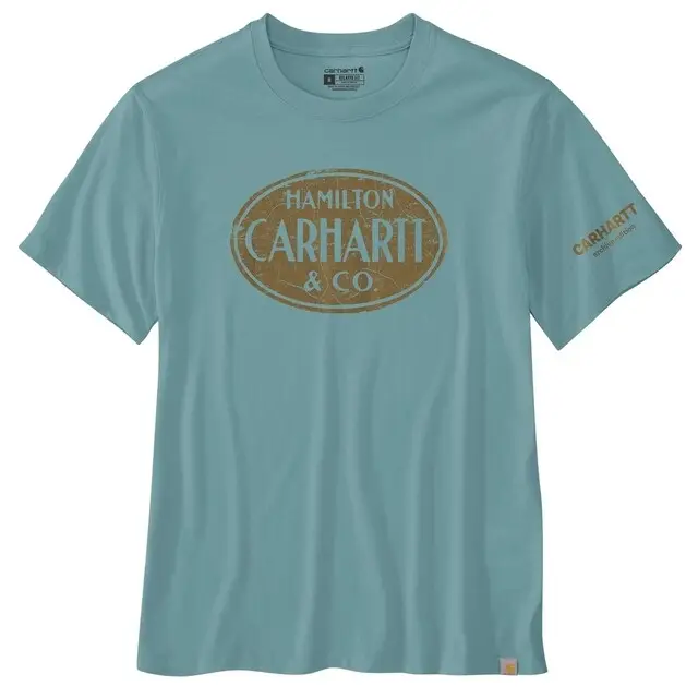 Carhartt Heren T-shirt Ruime Pasvorm Licht Blauw - Maat M Finale Uitverkoop