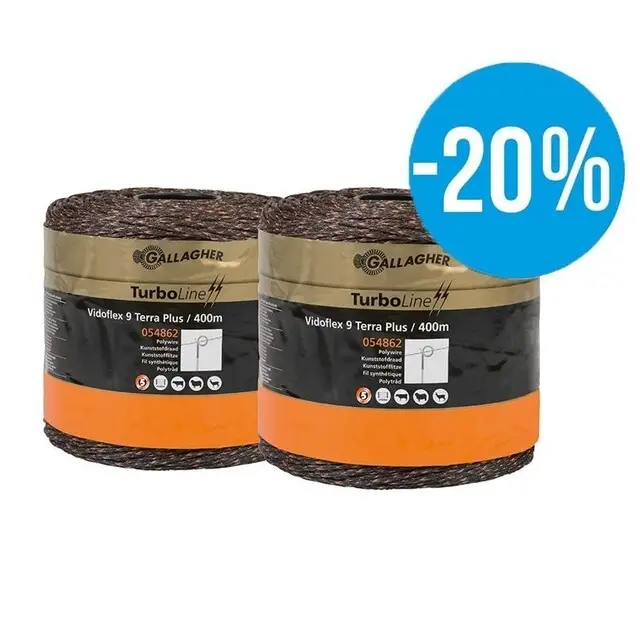 Gallagher Schrikdraad (2 x 400 Meter / Terra) - Vidoflex 9 Plus In De Mode