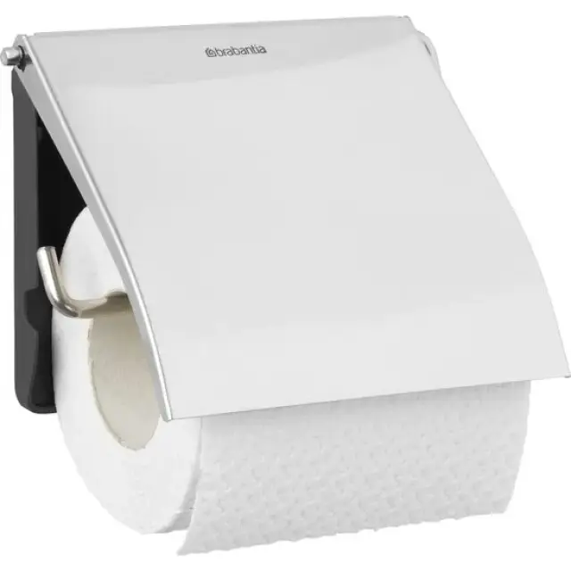 Gratis Verzending Brabantia ReNew WC Rolhouder - met Klep - Hangend - Zonder boren - Brilliant steel