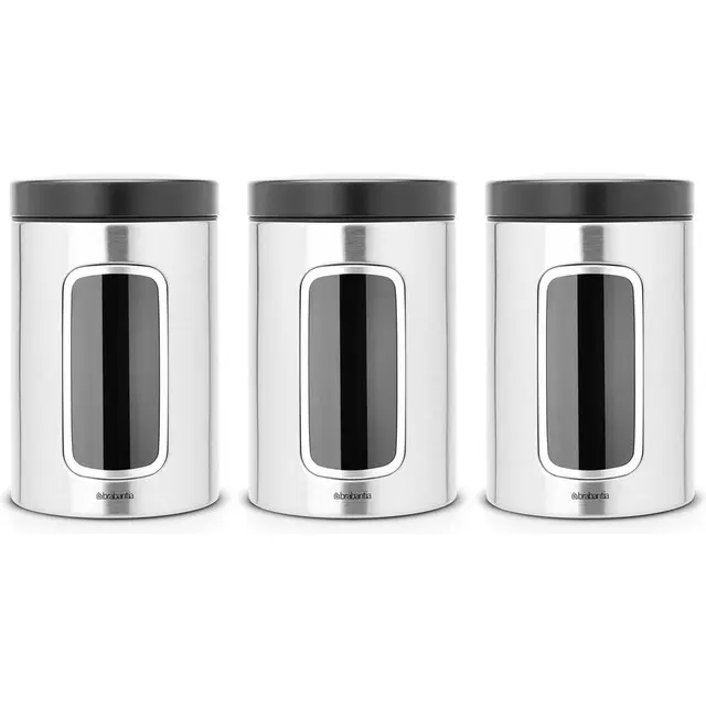 Exclusieve Aanbieding Brabantia 3 vensterbussen - Matt Black deksel - Matt Steel Fingerprint Proof