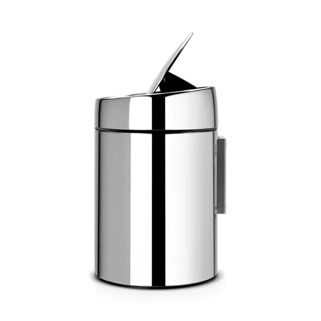 Brabantia Wandafvalemmer - Slide Bin Prullenbak - 5 liter - Brilliant Steel Dagaanbieding