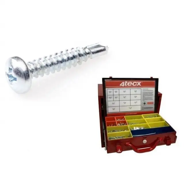 Dagaanbieding Assortimentskoffer Zelfborende Plaatschroeven (Verzinkt Staal / Cilynder- en Zeskantkop) - Kruiskop