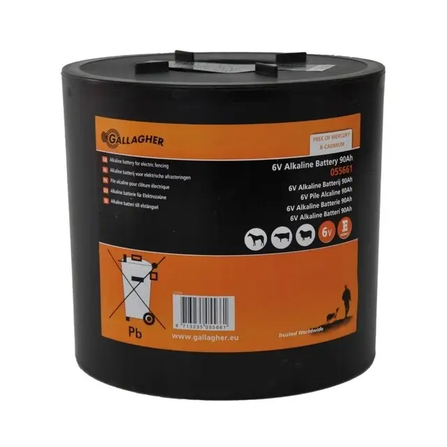 Gratis Verzending Ronde Batterij 6V/90 Ah - Gallagher