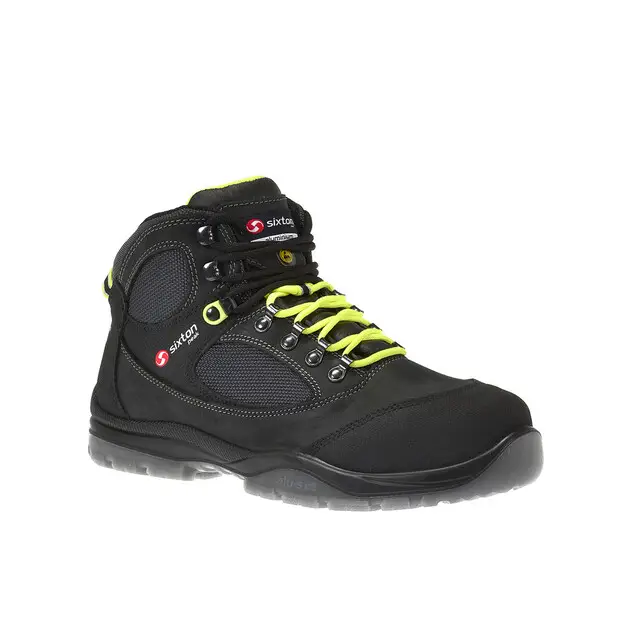 Sixton Peak Werkschoenen Sound S3 ESD Zwart/Lime Maat 43 Gereduceerde Prijs
