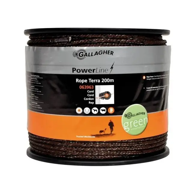 Geld-Terug-Garantie Gallagher Cord PowerLine (5 MM / Terra) - 500 Meter