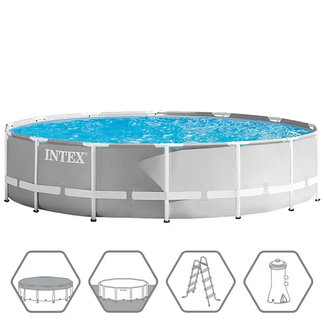 Op = Op Intex Opzetzwembad Prism Frame Rond - Ø 427 x 107 cm