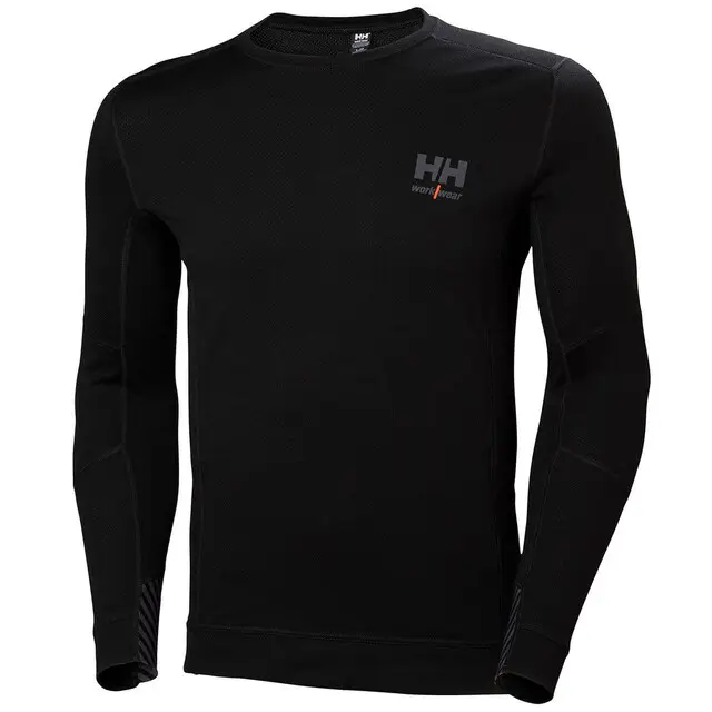 Luxe Helly Hansen Thermoshirt Lifa Merino Crewneck Zwart - Maat S