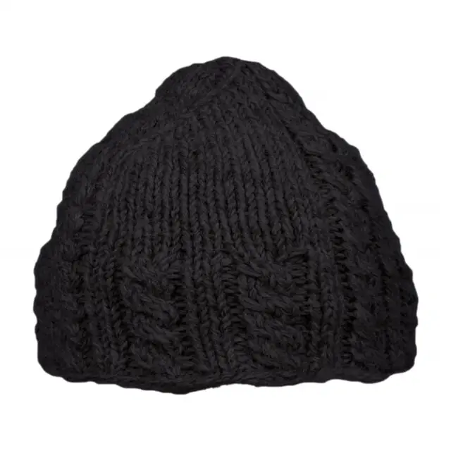 Pure Wool Beanie Gevoerd Blauw One Size Laatste Kans