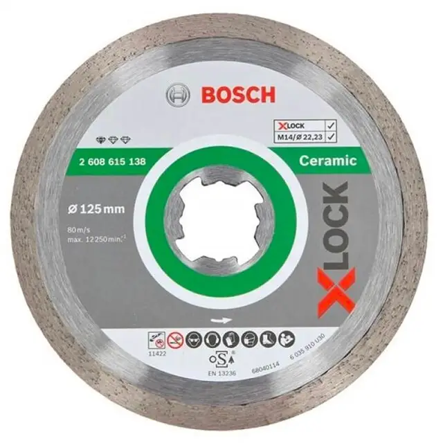 Bosch X-LOCK Diamantschijf Standard for Ceramic 125 x 22,23 x 1,6 x 7 mm Koopje