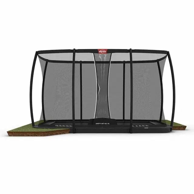 Beste Prijs BERG Ultim Champion FlatGround Trampoline Rechthoekig 500 x 300 Grijs - Met Veiligheidsnet Deluxe XL