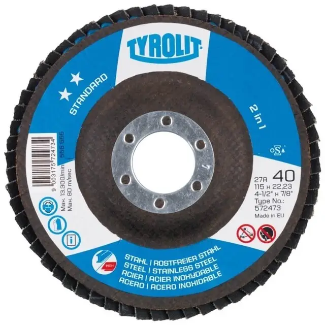 Tyrolit 2in1 Lamellenschijf Standard 125 x 22,2 MM - K60 Direct Verzonden