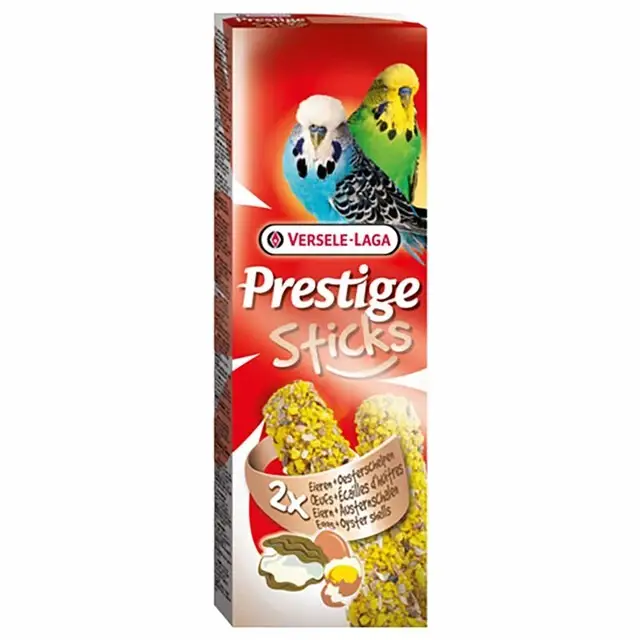 Meest Verkocht Versele-Laga Prestige Vogelsticks Parkiet 2 x 30 g EI, Oesterschelp