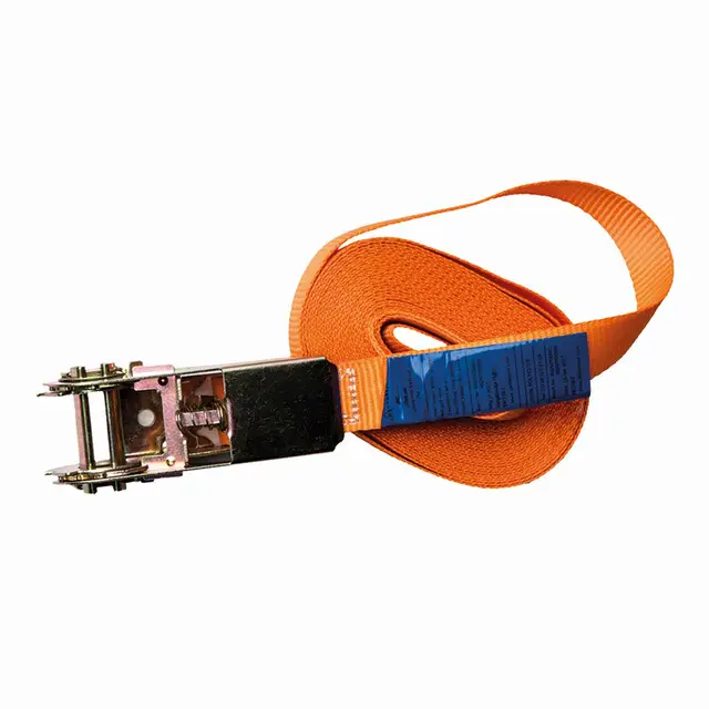 Uitverkoop Delta - Omsnoerband Met Ratel - 25 mm x 5 Meter - 500 daN - Oranje