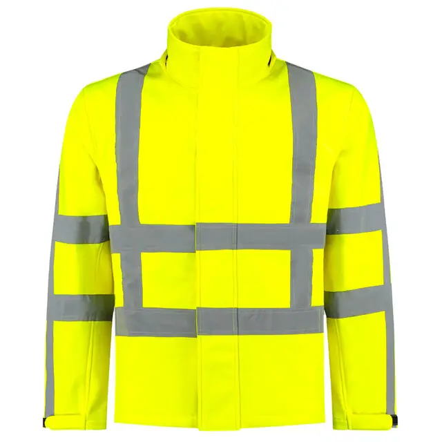Aanbieding De Boer Softshelljas 100% Polyester RWS Geel Maat S