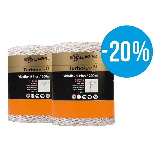 Gallagher Schrikdraad (2 x 1000 Meter / Wit) - Vidoflex 9 Plus Nieuw Model