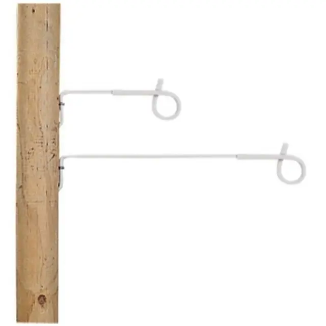 Authentiek Afstandisolator Krulstaart Wit 40 Cm Hout (Kramisolator) - 10 Stuks