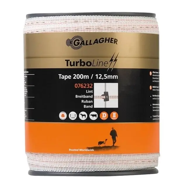 Gallagher Schriklint TurboLine (12,5 MM / Wit) - 200 Meter Koop Vandaag