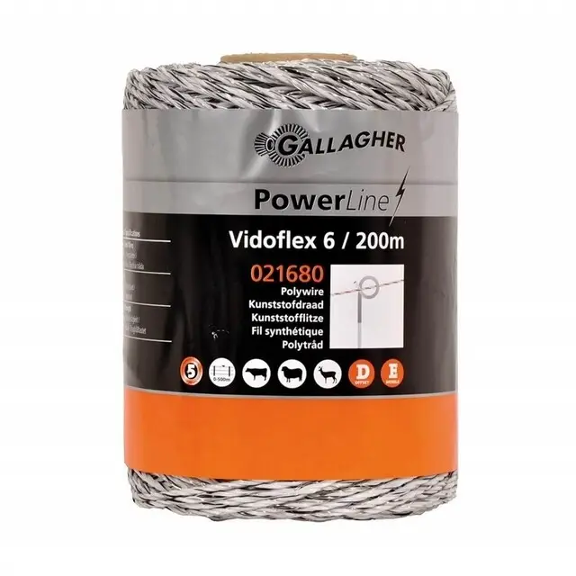 Hoge Kwaliteit Gallagher Schrikdraad (200 Meter / Wit) - Vidoflex 6