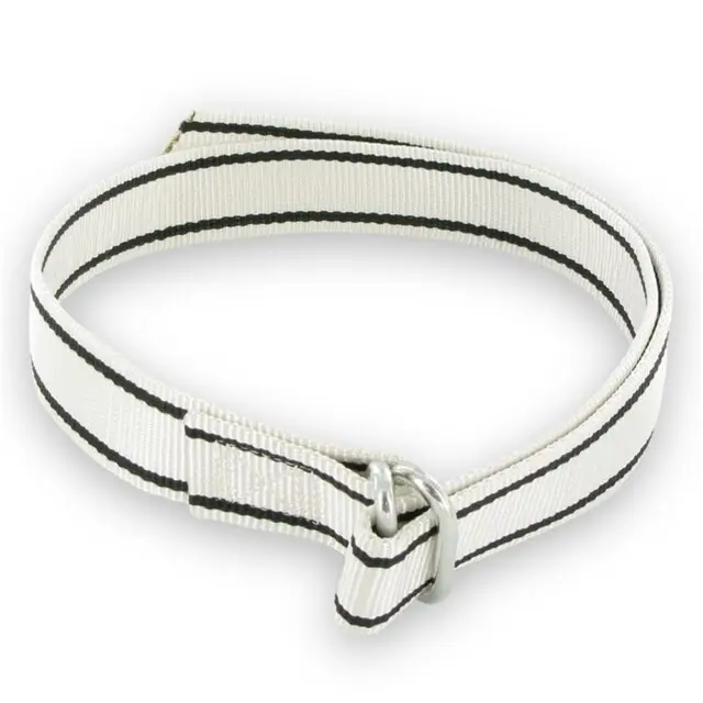 Computerhalsband (Wit-Zwart) met Ovale Schalmsluiting - 130 Cm / 40 MM Koop Vandaag