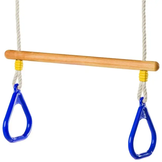 Finale Uitverkoop Trapeze Met Ringenset Essenhout Blauw