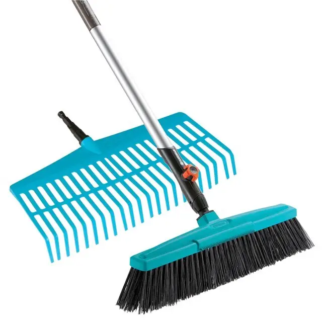 GARDENA Combisystem Straatbezem 45 cm En Gazonhark Met Steel Flitsaanbieding