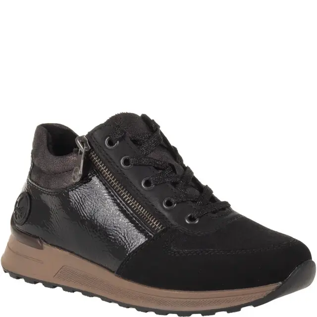 Gratis Retour Rieker Dameslaars Rits/Veter Zwart Mt 37