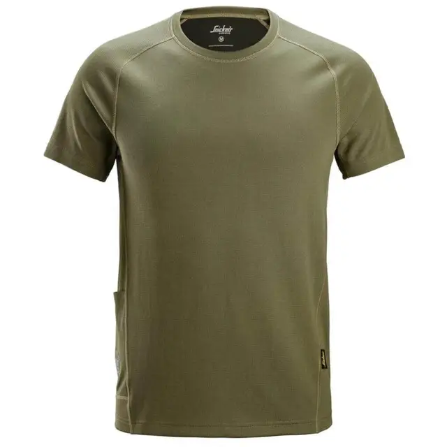 Snickers Stay Fresh T-Shirt Khaki Groen - Maat M Goedkoop