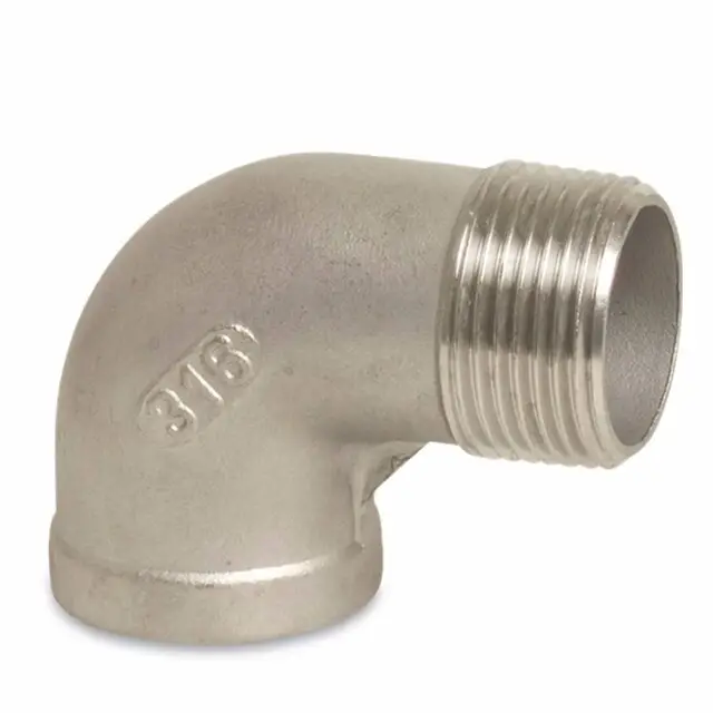 RVS Nr. 92 - Knie 90° Binnendraad x Buitendraad 4" Flitsaanbieding