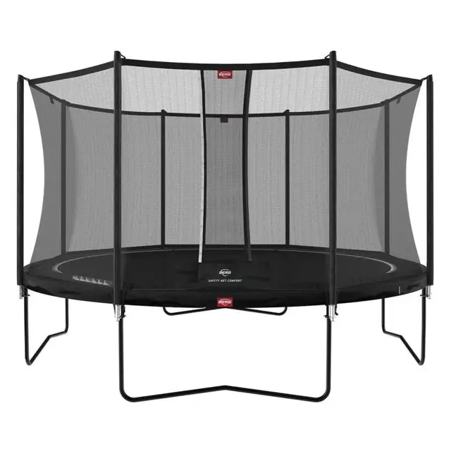BERG Favorit Regular Trampoline Rond 380 x 380 Zwart - Met Veiligheidsnet Comfort Voordeelprijs