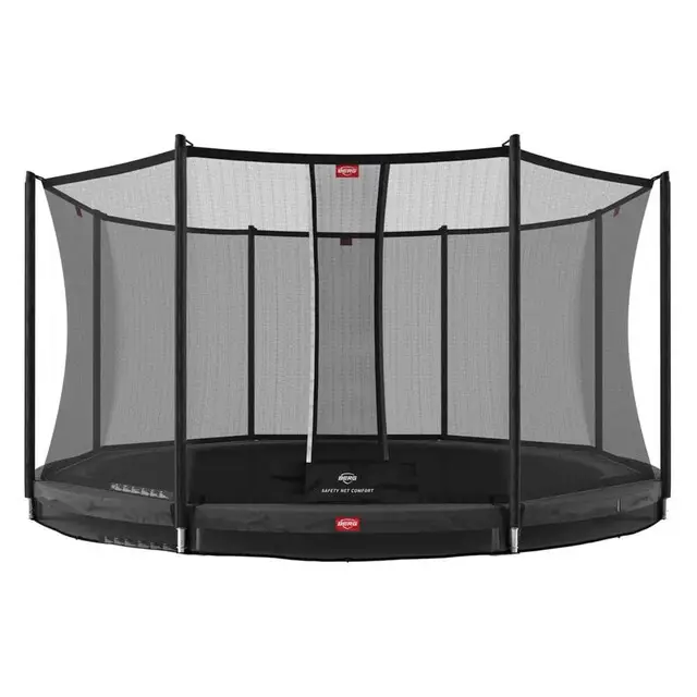 Goedkoop BERG Favorit Trampoline Inground Rond 380 x 380 Grijs - Met Veiligheidsnet Comfort