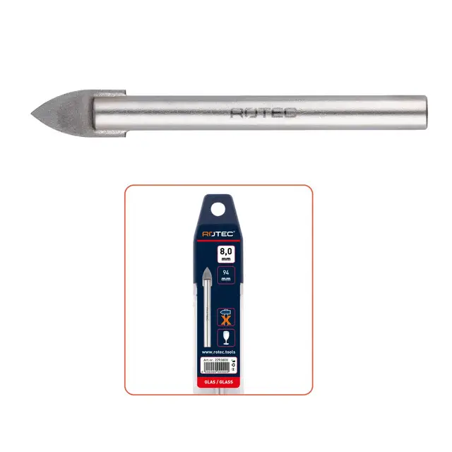 Rotec Glasboor Type '229' - Ø4,0 x 64 mm - 1 stuk Topkwaliteit