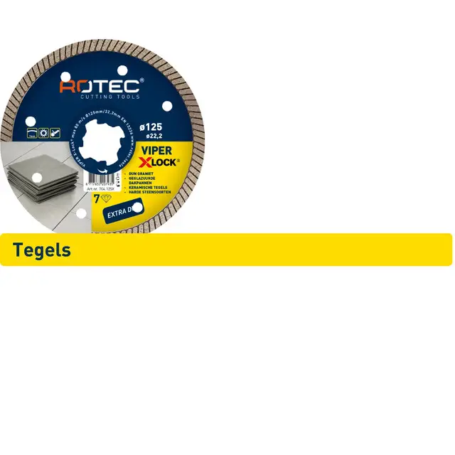 Rotec Diamantzaagblad VIPER X-LOCK - Fine Cut - Ø115 x 1,2 x 22,2 mm Dagaanbieding