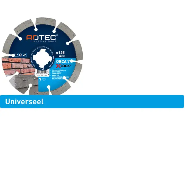Rotec Diamantzaagblad ORCA X-LOCK - GC 2010 - Ø125 x 2,4 x 22,2 mm Shop Nu