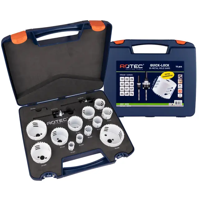 Rotec Gatzagenset Type '533 Quick-Lock - Allround - 14-delig - Ø19-92 mm Express Levering