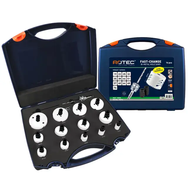 Seizoensaanbieding Rotec Gatzagenset Type '533 FC - Allround - 16-delig - Ø19-76 mm