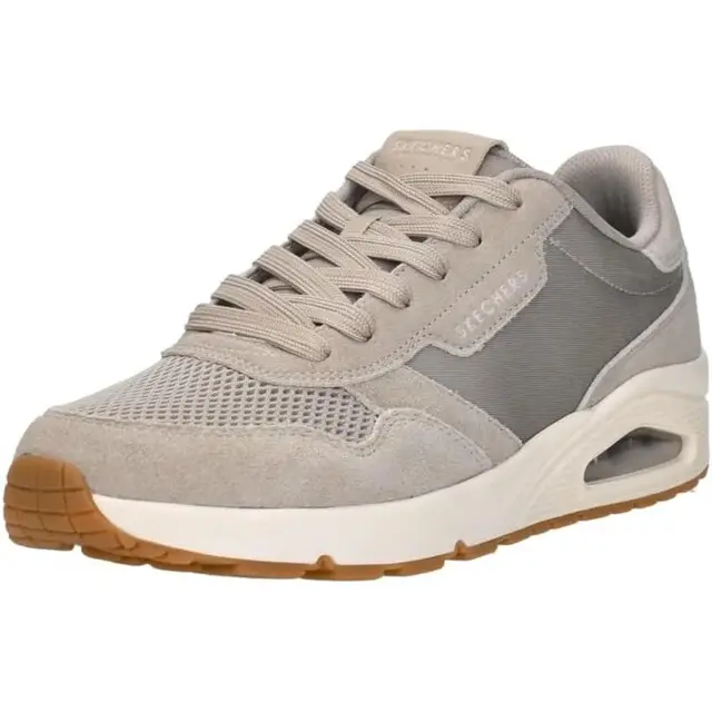 Nieuw Model Skechers Lace Up Taupe Suede Mesh Maat 39
