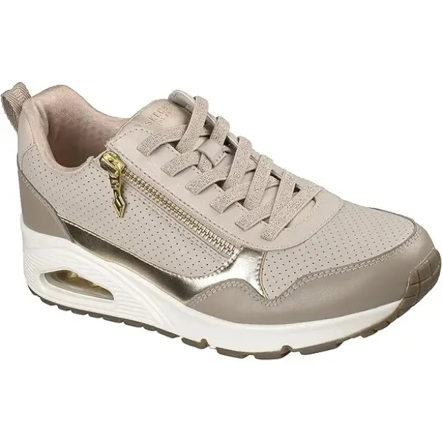 Skechers Sneaker Taupe Duraleather Mesh Maat 42 Voordeelprijs