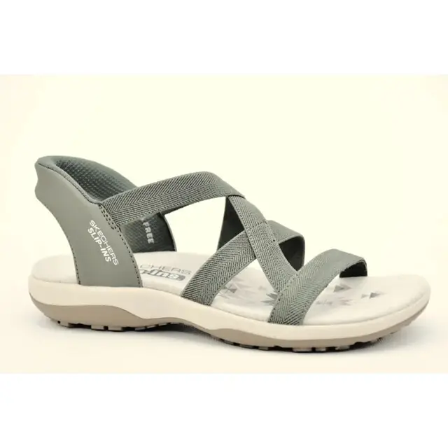 Skechers Slip-In Sandal Olive Knit Gore Maat 38 Modern