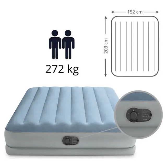 Intex Queen Dura-Beam Comfort Luchtbed - Tweepersoons - 203 x 152 x 36 cm Direct Verzonden