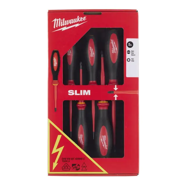 Nieuwe Collectie Milwaukee Schroevendraaierset 1 VDE slim (5-delig)