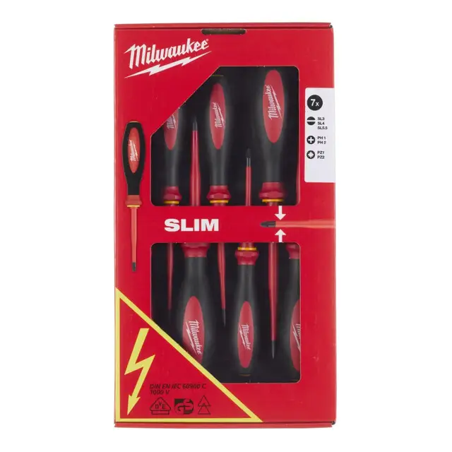 Must-Have Milwaukee Schroevendraaierset 2 VDE slim (7-delig)