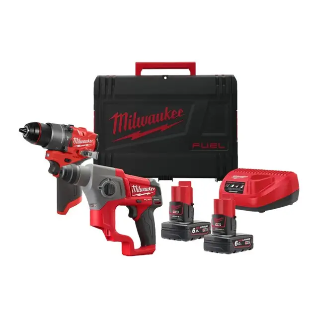 Milwaukee M12 FUELpowerpack (M12 FPD2, M12 CH, 2 x M12 B4 accu, 1 x C12C lader, 1 xHD Box) Limited Edition
