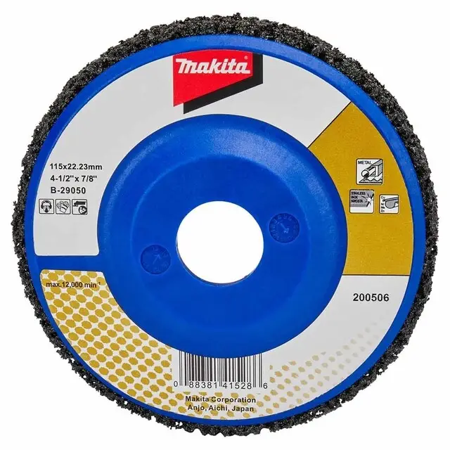 Luxe Makita Reinigingsschijf 115X22mm Nyl Zwart B-29050