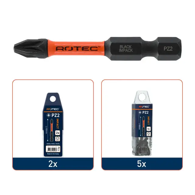 Dagaanbieding Rotec IMPACT Bit PZ3 L50 E6.3 BAS- 5 stuks