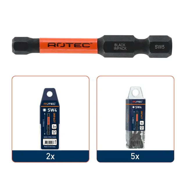 Budget Rotec IMPACT Bit SW 5 L50 E6.3 BAS - 5 stuks