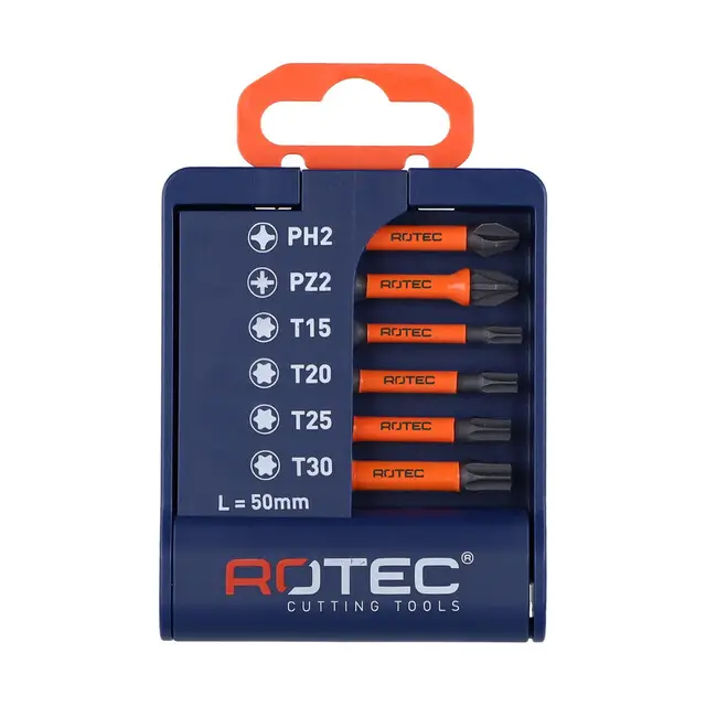 Korting Rotec IMPACT Bitset E6,3 - Ph/Pz/Tx x 50 mm - 6-delig