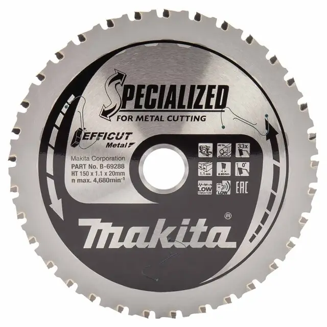 Aanbieding Makita Cirkel Zaagblad 150x20x1,1 mm 48 Tanden B-69294