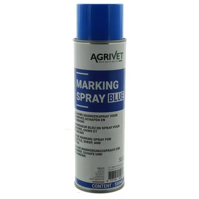 Marking Spray 500ml Agrivet - Blauw Beperkte Voorraad
