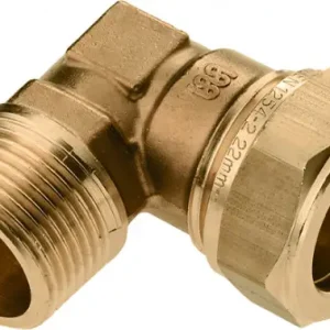 Bonfix knelkoppeling - knie - buitendraad - 1/2” x 12mm - Messing Snelle Levering