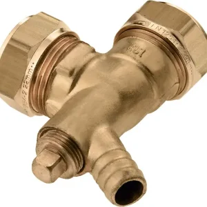 Bonfix knelkoppeling - Kniekoppeling met aftapgelegenheid - 22mm x 22mm - Messing Budget